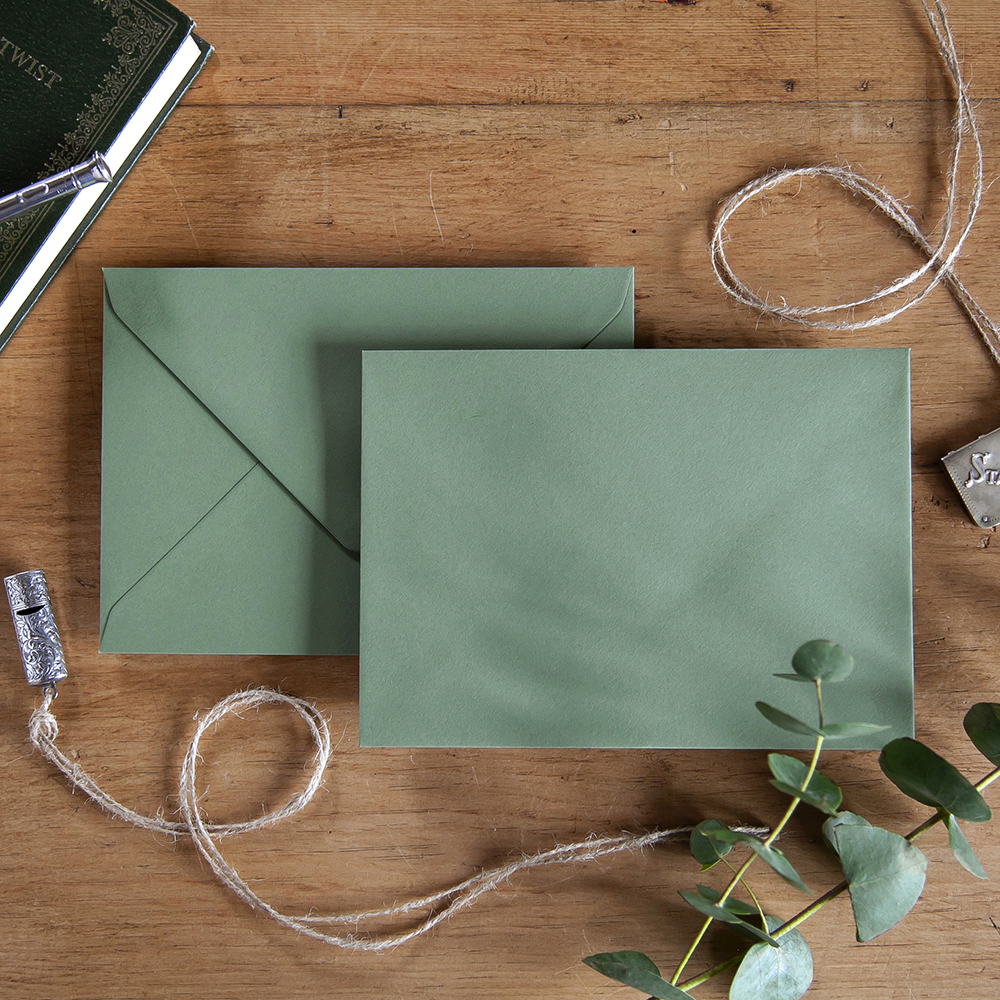 Sage Green Envelopes C7, C6, 5x7", C5, Square DIY